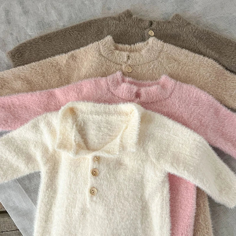 2024 neue Herbst Infant Baby Jungen Mädchen Overall + Hut Samt Einfarbig Lange SleevedNewborn Baby Mädchen Bodys Baby kleidung.