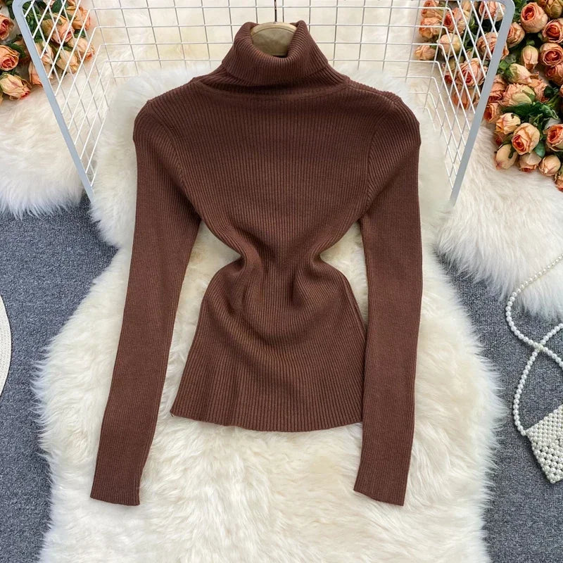 2026 neue Herbst Winter Rollkragen Langarm Gestrickte Pullover Einfarbig Multi Farbe Kaschmir Grundlegende Weiche Pullover