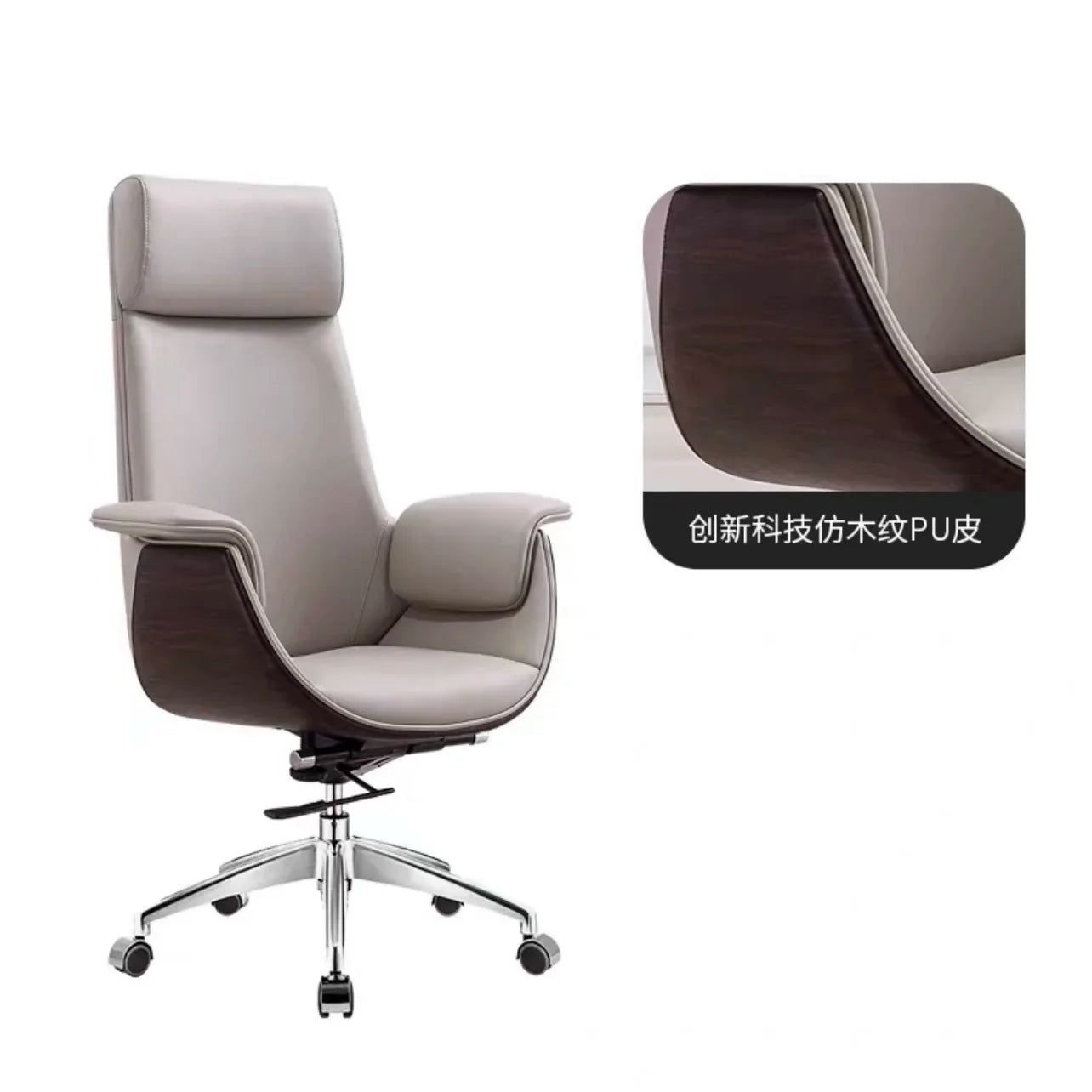 Einfacher Computer-Bürostuhl, ergonomisch, luxuriös, für Konferenzen, bequemer Bürostuhl, drehbarer Executive-Bürosmeubilair