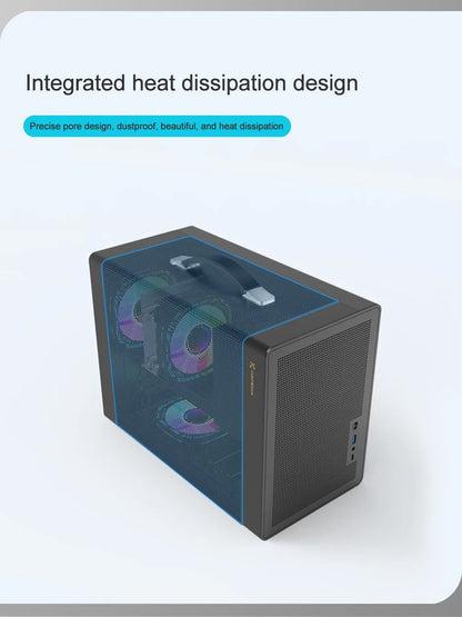 Power Train P60 Desktop MATX Case Handheld Portable Mesh Version PC Small Chassis Supports 350mm Graphics Card Type-C Interface