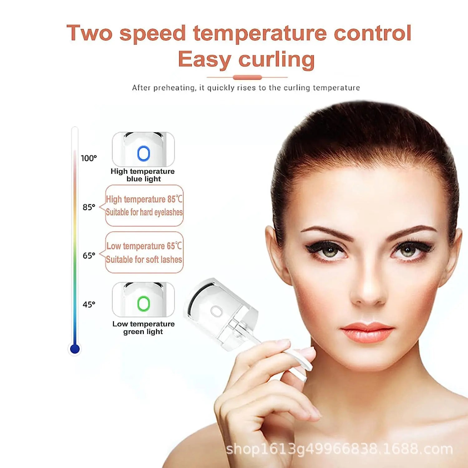 Electric Eyelash Curler USB Rechargeable Quick Heat Portable Fast Forming Long Enduring Curl for Eyes.