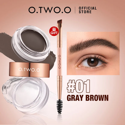 O.TWO.O Eyebrow Pomade Brow Gel Wax 2 IN 1 Waterproof Long Lasting Creamy Texture Eye Brow Tint Enhancers Cosmetics Makeup.