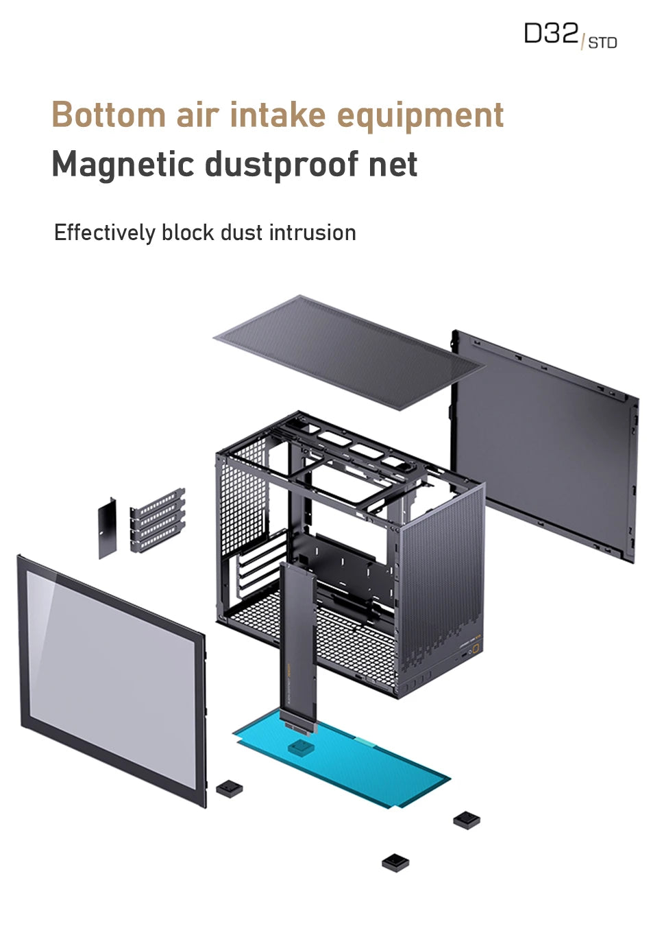 Jonsbo D32 STD/PRO Black MATX Desktop Small Case Support ATX/SFX Power Supply 240 Water Cooling Computer Office PC Case