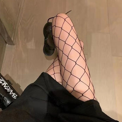 Sexy Fishnet Stockings Black Lolita Body High Socks Kawaii Long Fish Net Pantyhose Mesh Tights Lingerie Skin JK Waist Hosiery