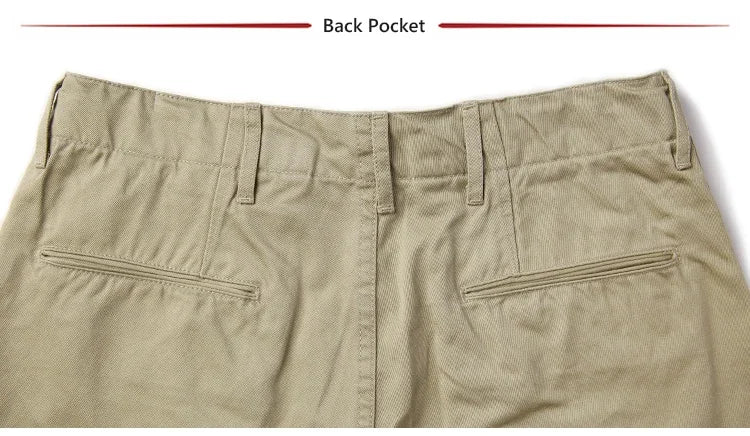 Rugged Bronson Army Chino Trousers 1942 Pattern Khakis Military Style Casual Pants