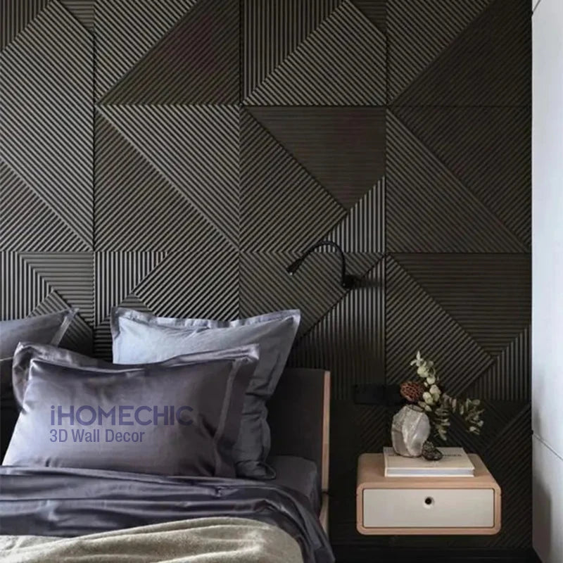 12pcs/1m² 30cm wall renovation 3D Stereo Wall Panel Diamond Wood grain tile 3D wall sticker living room Bathroom Waterproof pape