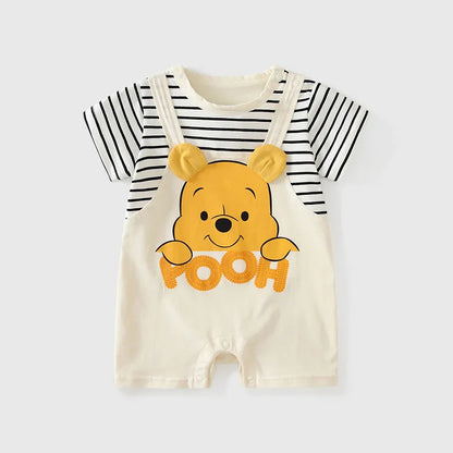 Neugeborene Kleidung Cartoon Winnie the Pooh Bequemer und weicher Sommer Jungen und Mädchen 0-24 Kurzarm Baby Overall.