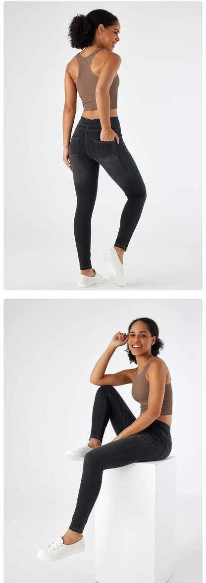 Jeans Women Denim Pant Long Pants Yoga Slim Mom Jeans High Waist Sheath Trousers Casual Pocket Y2k Streetwear Elegant Work 2025.