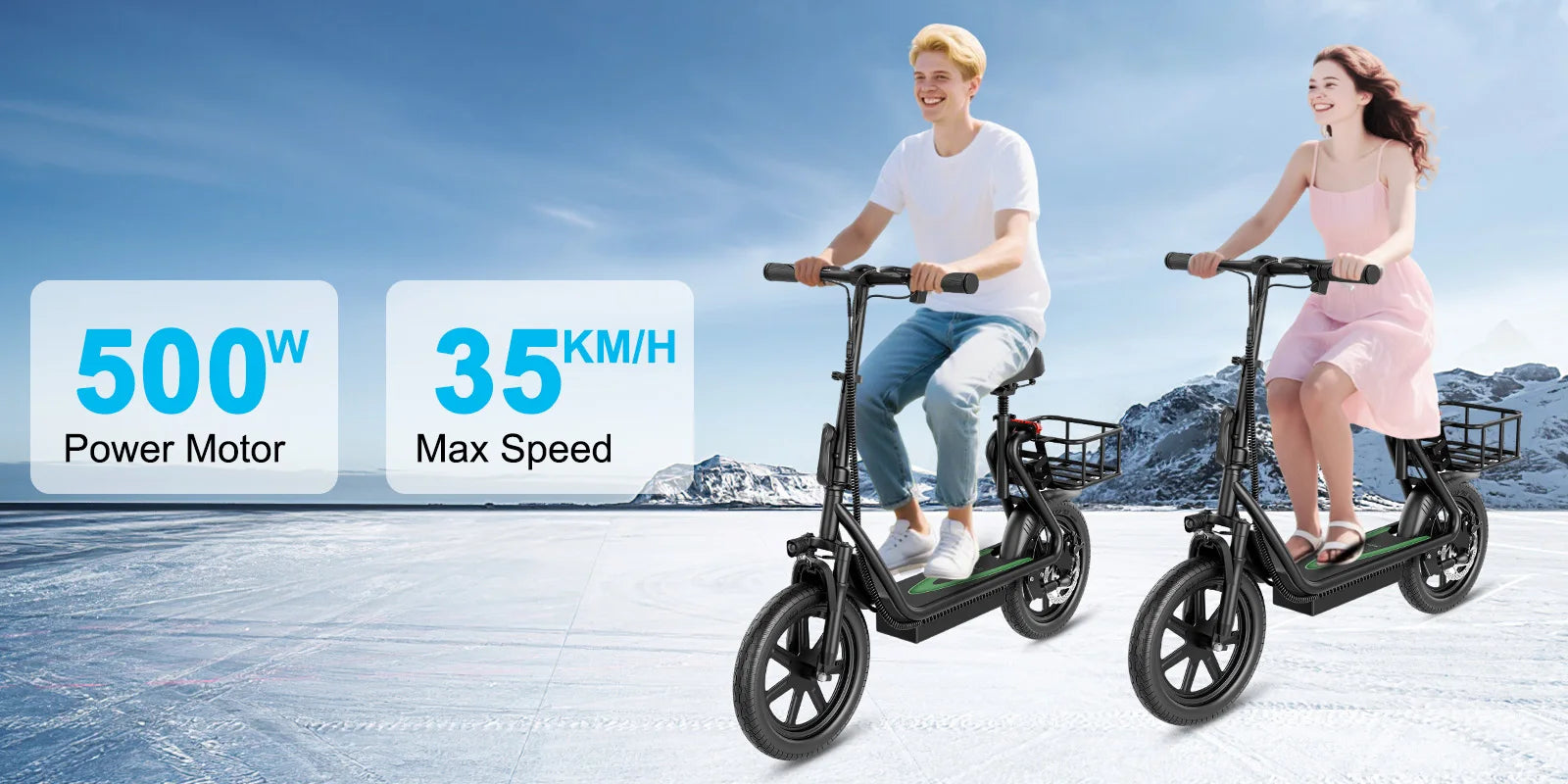 2025 New ATSANT ES2/ES2 PLUS Electric Scooter with Seat 500W 35KM/H 54.6V10.4/22.5Ah 45/100KM 14Inch Tyres With Smart APP EBlike.