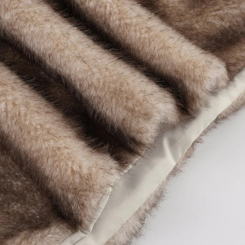 Faux Fur Bodycon Mini Skirts 2025 Fall Winter Women Fashion Sexy Low Waist Hipster Furry Night Clubwear Bottoms Streetwear Skirt.