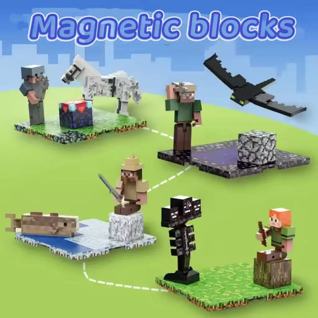 Magnetic Block Magnetic Cubes Set Building Toys Build Mine Magnet World  for Boys Girls  Montessori Sensory.