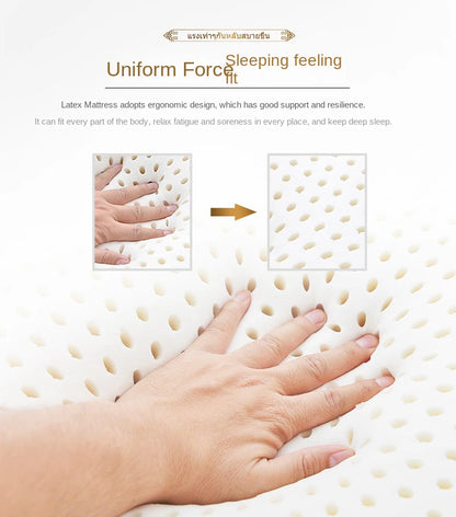 High-End-Latex-Quellen-Flüssigkeitsmatratzenoberteil, 100 % Naturlatex, faltbar, langsame Rückfederung, Thiland-Matten mit anpassbarem Baumwollbezug