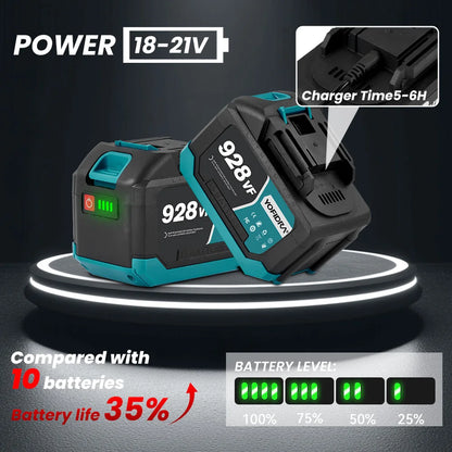 YOFIDRA 388VF 928VF wiederaufladbarer Lithium-Akku, 22500 mAh, 15000 mAh, Li-Ionen-Akku für elektrische Kettensäge, Bohrschlüssel, Elektrowerkzeug