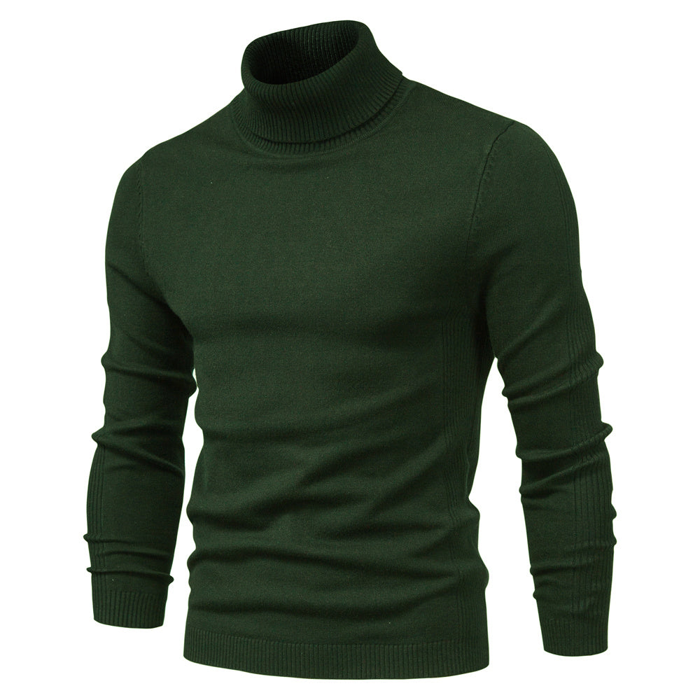 2021 New Winter Men Turtleneck Sweater Casual Solid Color Warm Pullover High Quality Slim High Neck Long Sleeve Sweater Men
