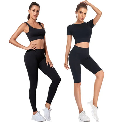 Women's Three-Piece Sportswear Set Yoga Fitness Leisure Sports Bra Pants Set Comfortable Breathable Gym Workout Outfit.