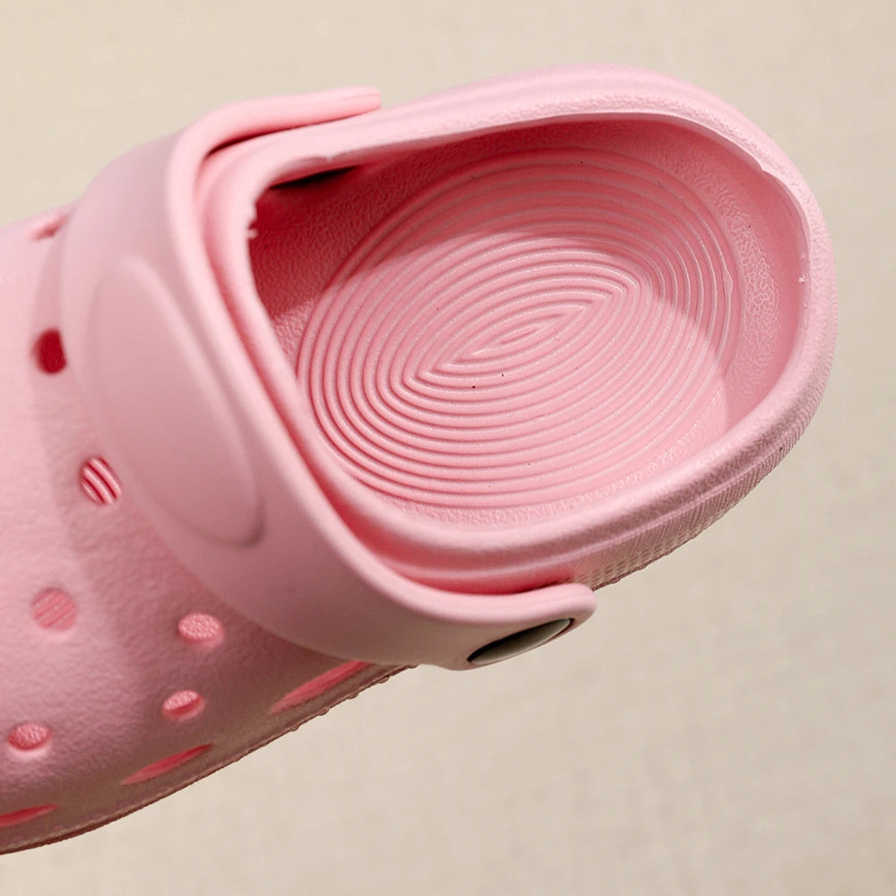 Kids Sandals Hole Children's Shoes Slippers Soft Anti-Skid Simple DIY Design Hole Baby Shoes Sandy Beach For Boys Girls.