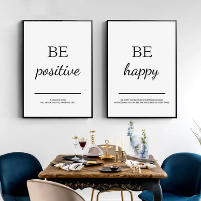 Modern Living Room Simple Decorative Picture Inspirational Wall Art Poster Print Positive Quote Painting on Canvas Home Decor.