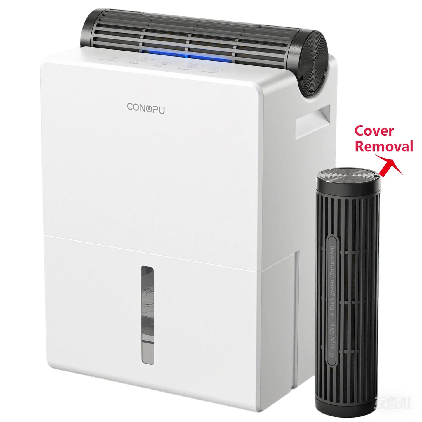 Dehumidifier for Bedroom 2000 ml, Double Hold Design, Drying Mode, Sleep Mode 30 dB, Automatic Defrost Function 24h Timer.