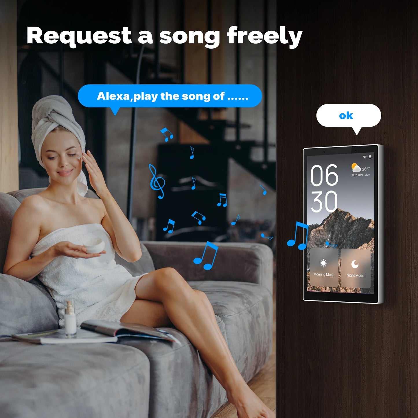 MOES Tuya Wifi Smart 5-Zoll-Touchscreen US Center Control Panel Sprachsteuerung Alexa und ZigBee Gateway Eingebaute Szenensteuerung.