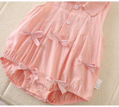 Sommer Säuglings Body Kleidung 3-24M Nette Schleife Kleinkind Neugeborene Artikel Baby Dünne Lose Ärmel Ein Stück.