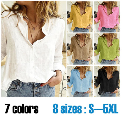 Chemisier Femme Womens Tops Fashion 2022 Summer Linen White Shirt Women Long Sleeve Blouse Korean Woman Clothes Roupas Femininas.