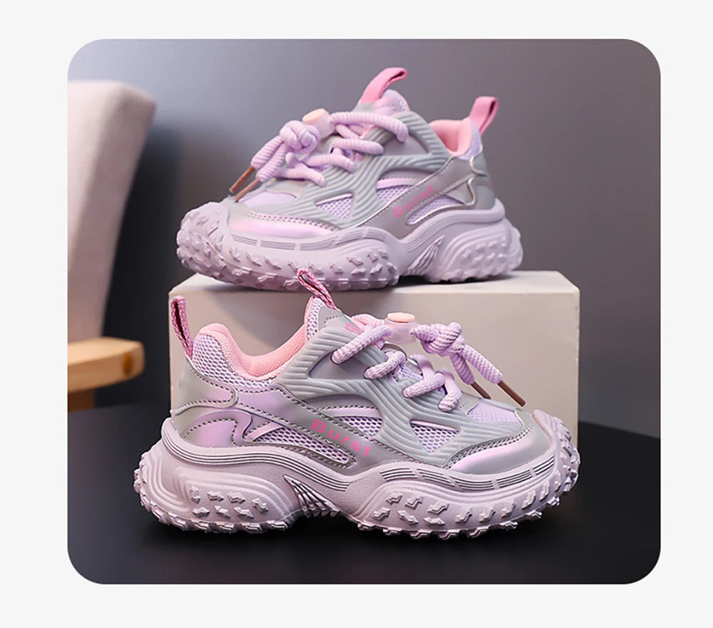 2025 Autumn Sport Shoes For Children PU Leather Waterproof Kid's Sneakers Anti-slippery Breathable Boy's Girl's Running Shoes