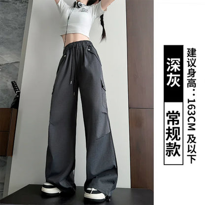 Amerikanischer Fallschirm mit niedriger Taille für Damen im Frühling und Herbst 2022, neue Bergsteiger-Jogginghose mit weitem Bein, schlanke Sport-Arbeitshose.