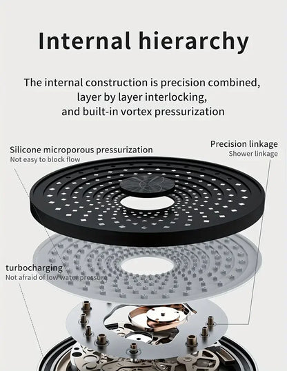 25cm Top Spray Large Water Volume Booster Shower Head Pressurized Single Head Home Bathroom Shower Head Set