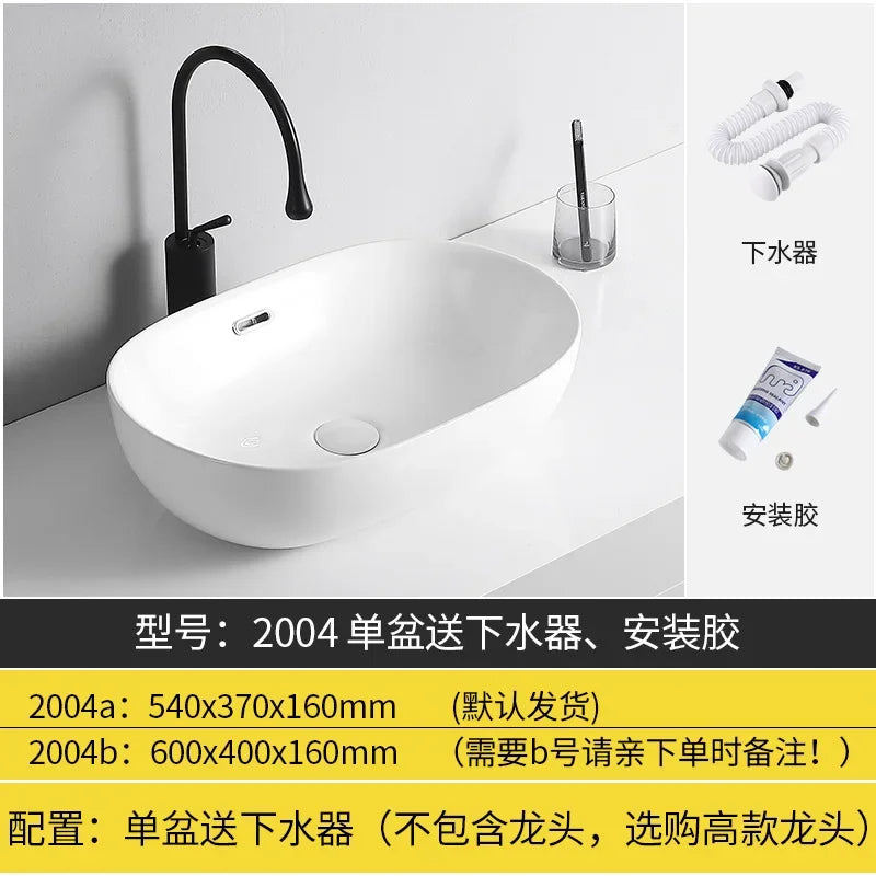 Arbeits platte Waschbecken Seite Entwässerung Keramik Waschbecken Balkon Waschbecken Kunst becken Einzel becken quadratischer Kreis