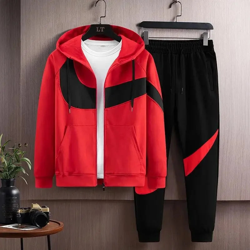 Autumn Winter Loose Hooded Long Sleeve Zipper Jacket Pants Trendy Set Men's Clothing New Hot Sale Of The Season Style Casual Out