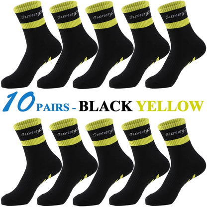 5 Pairs/Lot Running Socks Men Sports High Quality Cotton Colorful Outdoor Cycle Casual Breathable Long Sock Male Gifts 5 Styles