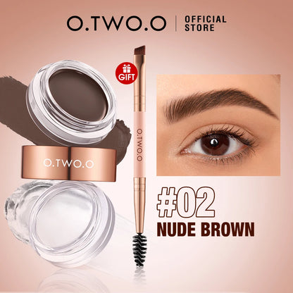 O.TWO.O Eyebrow Pomade Brow Gel Wax 2 IN 1 Waterproof Long Lasting Creamy Texture Eye Brow Tint Enhancers Cosmetics Makeup.
