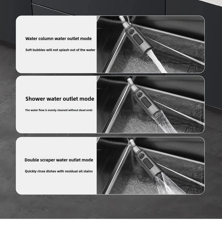 Stainless Steel Kitchen Sink Waterfall Faucet Large Single Sink Intelligent Dishwasher Sink Digital Display and Light Effects