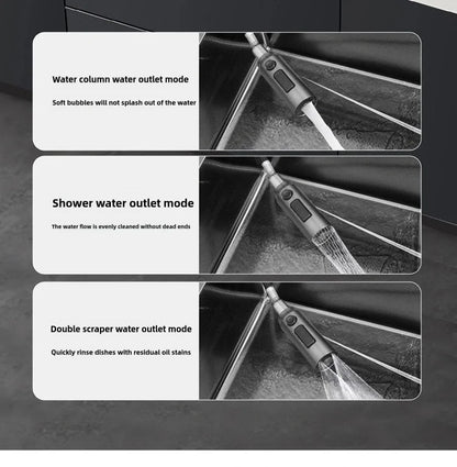 Stainless Steel Kitchen Sink Waterfall Faucet Large Single Sink Intelligent Dishwasher Sink Digital Display and Light Effects