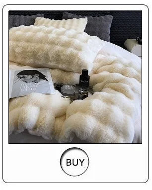 Three-Dimensional Rose Flowers Lace Ruffles Princess Wedding Bedding Set Warm Milk Velvet Duvet Cover Bed Sheet Pillowcases 4Pcs.