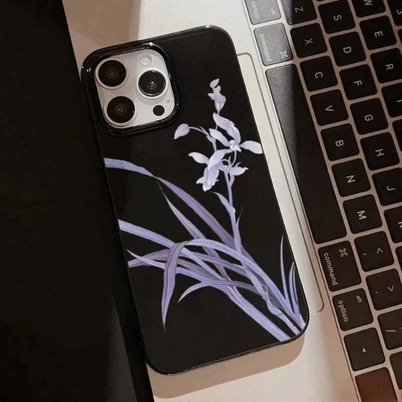 Lily Orchid Flower Print Soft Phone Case For iPhone 16 15 14 13 12 11 Pro Max XS XR X 7 8 Plus SE 2020 2022 Shockproof Cover.