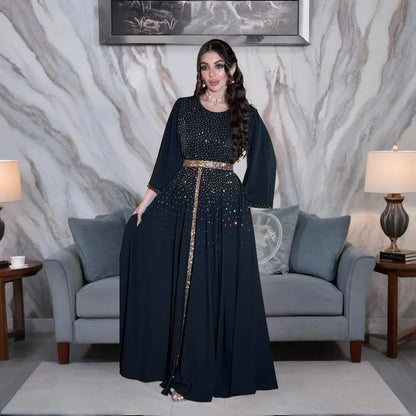 Abendkleider Arabische Lange Robe Stickerei Muslimische Frauen Party Jalabiya Eid Ramadan Marokko Dubai Abayas Kaftan Islam Vestidos Neue