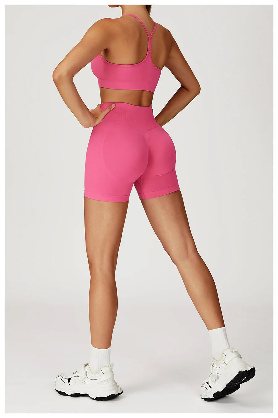 2PCS Yoga Suit Sports Set Women Gym Set Woman Tracksuit Running Workout Long Sleeve Sports Shirt Shorts and bra set Sport Outfit