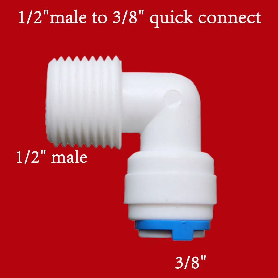 Water Purifier Accessories 1/4" 3/8" OD Hose To 1/4" 3/8" 1/2" Aquarium Quick Fitting RO Water Plastic Pipe Coupling Connector