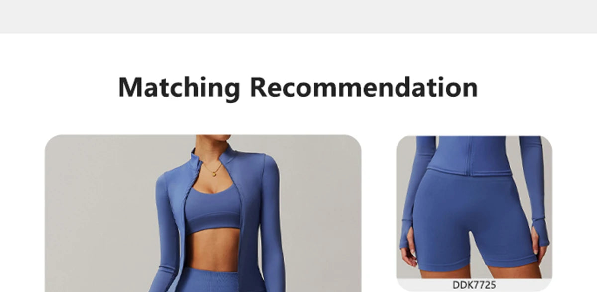 Hearuisavy 2Pcs Long-Sleeved Set Women Casual Outdoor Running Jackest Suit Yoga Clothing Quick Drying Push Up Fitness Sportswear.