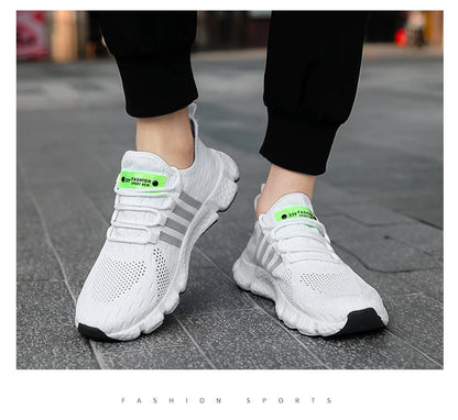 Atmungsaktives Mesh Männer Schuhe Trendy Leichte Fuß Wohnungen Plus Größe Männliche Tennis Turnschuhe Laufen Outdoor Fitness Schuhe 2024