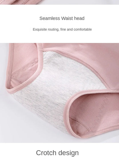 3PCS/set Women's menstrual briefs large flow postpartum water absorption leakproof briefs women's pure cotton menstrual briefs