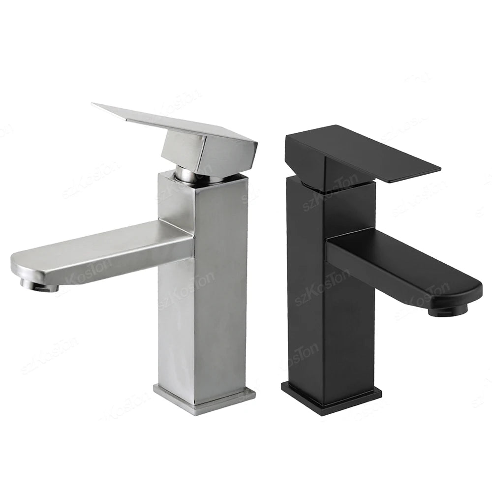 Bath Mixer Kitchen Faucet Stainless Steel Hot and Cold Water Tap Washbasin Basin Faucets Bathroom Bathtub Accessories Set Sink