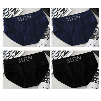 4pcs Mens Sexy Briefs Teenager Sport Underwears Plus Size Fat Men's Underpant Panties Students Breathable Fashion Casual Panties