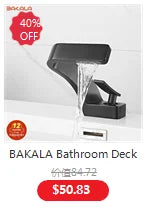 BAKALA Luxury  Mirror Matte  Black White Bathroom Faucet Basin Sink Tap Wall Mounted Square Brass Mixer LT-320BR