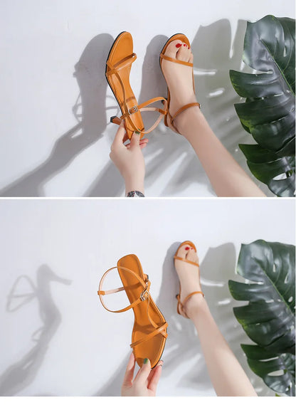 2024 Women's Black Evening Sandals | Genuine Leather Thin High Heels with Adjustable Ankle Strap | Stiletto Formal Wedding Shoes.