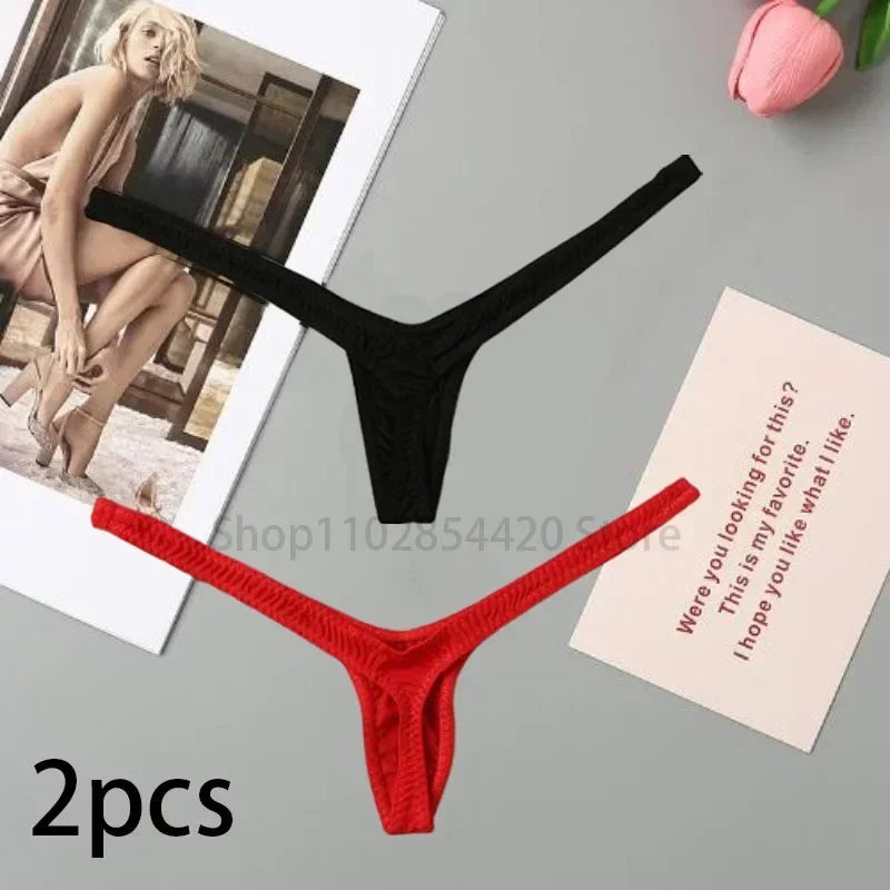 2/4pcs New Deep V Thong Women's Breathable  Line Sexy Hot Waist Mini Panties Bikini Bottom Thongs Female Panty Women Underwear.