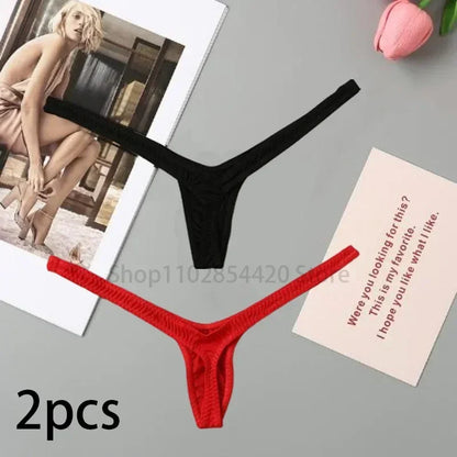 2/4pcs New Deep V Thong Women's Breathable  Line Sexy Hot Waist Mini Panties Bikini Bottom Thongs Female Panty Women Underwear.