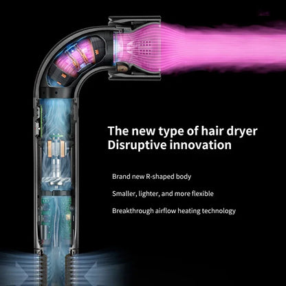 1400W pure original high-power hair dryer, dries hair quickly, lightweight body, low noise, comes with various types of nozzles.