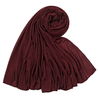 Hot Muslim Fashion Woman Soft Hijabs Scarf Shawl Plain Cotton Jersey Scarves Turban Women Long Shawls Head Wrap Headband Abaya